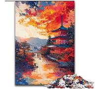 Puzzle da 1000 pezzi in stile giapponese, tema del tempio, per adolescenti, regalo di compleanno per trascorrere il tempo in casa, regali, decorazioni murali per ragazzi dai 14 anni in su (26x38cm)