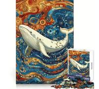 Puzzle da 1000 pezzi in stile Gustav con balena bianca per adulti Puzzle che stimola la memoria, attività rilassante, taglio di qualità, regalo memorabile (38x52cm)