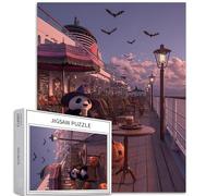 Puzzle da 1000 pezzi in stile mantello panda per adulti a tema Halloween nave da crociera puzzle colorato fai da te per la decorazione della casa regali puzzle famiglia perfetto per serate di gioco 50