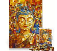 Puzzle da 1000 pezzi in stile mosaico con Buddha, ideale per ragazzi, per sviluppare la memoria, per un'attività ricreativa leggera, con bordi nitidi e come regalo stagionale (38x26cm)