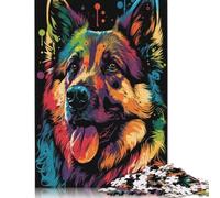 Puzzle da 1000 pezzi in stile pastore tedesco 2 per adulti e adolescenti, puzzle per adulti, puzzle rompicapo per adulti, 1000 pezzi (75x50 cm)