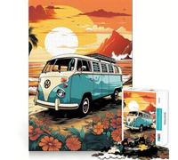 Puzzle da 1000 pezzi in stile retrò con furgoncino VW, ideale per viaggi in spiaggia e per adolescenti, con funzione logica e divertimento al chiuso, design elegante e memorabile (50x75cm)