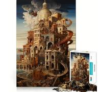 Puzzle da 1000 pezzi in stile steampunk surreale con adolescenti, ideale per migliorare la memoria, ridurre la luce e favorire il relax Decorazione murale 38x52cm