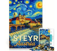 Puzzle da 1000 pezzi in stile Van Gogh di Steyr Austria, per adulti, ideale per esercizi mentali e momenti di relax Regalo perfetto per gli amanti di Babbo Natale 38x26cm