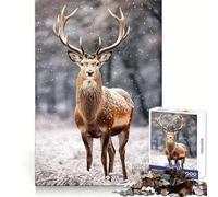 Puzzle da 1000 pezzi "Incontro nella foresta innevata" per adulti, gioco di logica, passatempo per la casa, bordi puliti, regalo perfetto (50x75cm)