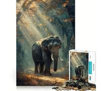 Puzzle da 1000 pezzi "Incontro nella giungla illuminata dal sole" per adolescenti, gioco intelligente per momenti di condivisione, immagine da assemblare, opera d'arte 38x26cm