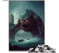 Puzzle da 1000 pezzi "Invasione di mostri" in cartone, dimensioni 26x38cm, perfetto per la casa o l'ufficio, ideale come regalo di Natale.