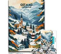 Puzzle da 1000 pezzi "Inverno a Gstaad" per adolescenti, gioco per famiglie, antistress, sfida difficile, fantastici regali e giocattoli, 75x50cm