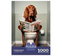 Puzzle Da 1000 Pezzi Irish Setter on The Toilet Puzzle Per Adulti Giochi Rilassanti Vacanza A Casa Passatempo Regali Unici Per Compleanno E Natale 38x26cm/1000pcs