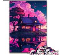 Puzzle da 1000 pezzi "Isola nel lago" in legno, ideale come regalo per la famiglia 50x75cm per la decorazione della casa, ideale come regalo di Natale e Capodanno per adolescenti