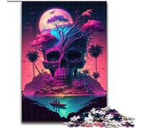 Puzzle da 1000 pezzi "Isola Scheletro" in legno regalo perfetto per ragazzi dai 14 anni in su gioco rompicapo da 50x75cm per adolescenti regalo perfetto per una serata di giochi in famiglia.