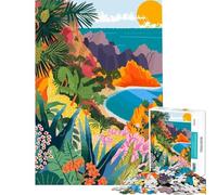 Puzzle da 1000 pezzi Isole Eolie Italia illustrazione minimalista puzzle per adolescenti gara di velocità manuale per compleanno Natale sfida di intelligenza giocattolo avvincente 38x52cm