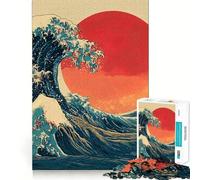 Puzzle da 1000 pezzi ispirato all'opera "La Grande Onda" di Kanagawa, per adulti Gioco intelligente, ideale per interni, con tagli precisi e un regalo perfetto 38x26cm