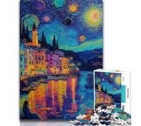Puzzle da 1000 pezzi "Italia sotto il cielo notturno" per adulti e ragazzi, giocattoli, giochi educativi antistress, adatti per la decorazione della scrivania, 50x75cm
