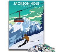 Puzzle da 1000 pezzi Jackson Hole Travel Art per adolescenti, perfetti per le serate di gioco, giocattolo colorato per la casa, regalo 1000 pezzi (26x38cm)