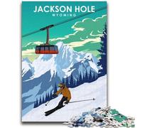 Puzzle da 1000 pezzi Jackson Hole Travel Art per adulti e adolescenti, giocattolo educativo antistress, ideale come regalo per tutta la famiglia, 1000 pezzi (50x75cm)
