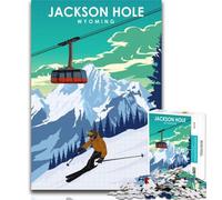 Puzzle da 1000 pezzi Jackson Hole Travel Art Puzzle per adulti 1000 pezzi, giocattoli giochi educativi antistress lista dei desideri con Babbo Natale 75x50cm