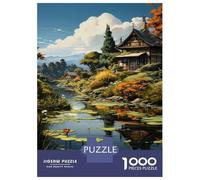 Puzzle Da 1000 Pezzi Japanese Garden Pond Decor Puzzle Per Adulti Gioco Pratico Vacanza A Casa Passatempo Natale Compleanno Regali 38x26cm/1000pcs