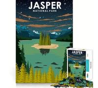Puzzle da 1000 pezzi Jasper National Park Night Fine Joint Divertente Gioco di Risoluzione Problemi Gioco Tranquillo Regalo Decorazione Natalizia (38x52cm)