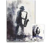 Puzzle da 1000 pezzi Jazz Nights Serenade, ideale per momenti di relax in casa, durevole, di precisione, con incastro, dimensioni 38x26cm