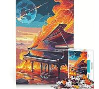 Puzzle da 1000 pezzi Jazz Piano Fire, gioco rompicapo, rilassante e stimolante per l'intelletto, regalo di compleanno, regalo 38x52cm