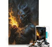 Puzzle da 1000 pezzi Jinn Demone Ifrit con Sfera di Fuoco Gioco rompicapo Rilassante e stimolante per l'intelletto Regalo di compleanno Regali 38x26cm