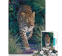 Puzzle da 1000 pezzi "Jungle Leopard" per adulti e adolescenti, aiuta il cervello a esercitare i giocattoli avvincenti per coltivare la pazienza, adatto alle coppie, 38x26cm