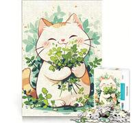 Puzzle da 1000 pezzi Kawaii con gatto e erba gatta gioco rompicapo difficile e stimolante ideale come regalo per tutta la famiglia 38x26cm