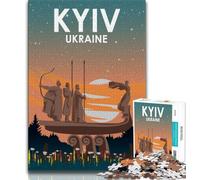 Puzzle da 1000 pezzi "Kiev Ucraina di notte" per adulti e adolescenti, giocattoli educativi per l'apprendimento, giochi per famiglie, regalo di compleanno, regali 38x26cm