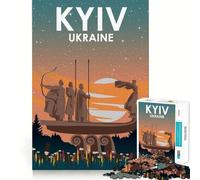 Puzzle da 1000 pezzi "Kiev,Ucraina,di notte",taglio preciso,gioco stimolante per la mente,rilassante,decorazione natalizia (38x26cm)
