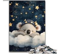 Puzzle da 1000 pezzi Koala addormentato in legno 50x75cm, perfetto per adolescenti, per rafforzare i legami familiari, rompicapo e regalo fai da te per la casa