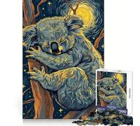 Puzzle da 1000 pezzi "Koala addormentato nella notte stellata" per adulti, gioco di puzzle, gioco di logica, calma e relax, decorazione murale 38x52cm