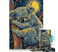 Puzzle da 1000 pezzi "Koala addormentato nella notte stellata" per ragazzi, gioco di logica, leggero e rilassante, taglio preciso, regalo classico 38x26cm