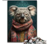 Puzzle da 1000 pezzi "Koala che indossa una sciarpa" per adulti e ragazzi, dai 14 anni in su, giochi divertenti, attività divertenti a casa, regali di compleanno, regali da viaggio (26x38cm)