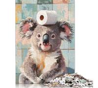 Puzzle da 1000 pezzi Koala con carta igienica per adulti Puzzle di carta per adulti Adolescenti Uomo Donna Regalo 1000 pezzi (75x50 cm)