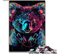 Puzzle da 1000 pezzi Koala con cuffie e occhiali da sole per adolescenti, adatto a persone dai 14 anni in su, idee regalo per la decorazione della casa (26x38cm)