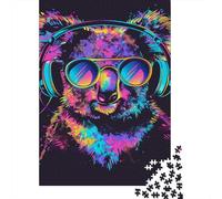 Puzzle da 1000 pezzi Koala con cuffie e occhiali da sole per adulti e adolescenti, giochi educativi per la casa, giocattoli fai da te, regali di Natale, 1000 pezzi (38x26 cm)
