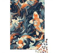 Puzzle da 1000 pezzi Koi Carp Jigsaw Puzzle Puzzle in legno Giocattolo da assemblare Gioco interattivo per famiglie 1000 pezzi (75x50 cm)