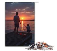 Puzzle da 1000 pezzi La canzone del pescatore al tramonto per bambini puzzle in legno decorazioni per la casa 1000 pezzi (38x26 cm)