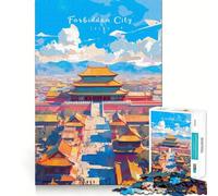 Puzzle da 1000 pezzi "La Città Proibita - Uno sguardo" Gioco di assemblaggio pulito Regalo intelligente Gioco rilassante Decorazione natalizia Regalo (38x52cm)