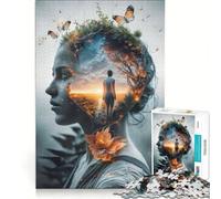 Puzzle da 1000 pezzi "La Dama e i Fiori" gioco rompicapo rilassante e stimolante per l'intelletto regalo di compleanno regalo 38x52cm