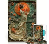 Puzzle da 1000 pezzi "La Dea della Luna" per adolescenti, gioco intelligente per momenti di condivisione, taglio liscio, lista dei desideri di Babbo Natale 50x75cm