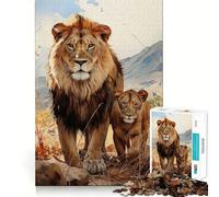 Puzzle da 1000 pezzi "La Dinastia del Leone" per adolescenti, gioco per allenare la mente, rilassante, artistico, da assemblare, regalo premuroso 38x26cm