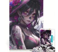 Puzzle da 1000 pezzi "La donna del giorno dei morti", gioco impossibile, taglio di precisione, con pezzi di forma casuale completamente ad incastro 38x52cm