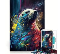 Puzzle da 1000 pezzi "La foca ululante" per ragazzi, gioco di sfida mentale, passatempo rilassante, taglio preciso, regalo delizioso 50x75cm