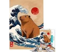 Puzzle da 1000 pezzi "La grande ondata di capibara" un gioco avvincente per sviluppare la pazienza un'attività pratica per tutta la famiglia e un regalo divertente (dimensioni 38x52cm)