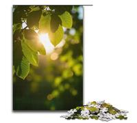Puzzle da 1000 pezzi. La luce del sole splende attraverso i rami e le foglie proiettando ombre screziate. Puzzle per adulti giochi di puzzle in legno per famiglie 1000 pezzi (38x26 cm).