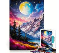 Puzzle da 1000 pezzi "La Luna e le Montagne" per Adolescenti - Gioco intelligente per momenti di condivisione - Taglio liscio - Lista dei desideri di Babbo Natale 38x52cm