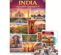 Puzzle da 1000 pezzi La magia dell'India, decorazione da parete, sfida impegnativa, compleanno e Natale 38x26cm