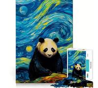 Puzzle da 1000 pezzi "La notte stellata del panda" per adulti, puzzle di memoria, sollevamento lento, divertimento, assemblaggio dell'immagine, regalo creativo 38x26cm